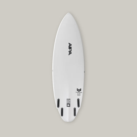 5'7" x 19 1/2" x 2 5/8" 29.48L Varial Foam core and Infused Glass for a long lasting, highly responsive board  Medium rocker is able to adapt to everyday conditions Ideal for small surf and everyday conditions+ Standard Glass: 4 + 4oz deck, 4oz bottom  Polyester Resin  Quad Fin, Futures Black