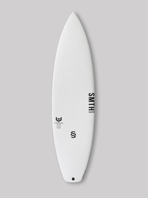Maytrix 5'8" x 18 3/16" x 2 7/16" | 26.8 L Varial Foam core and Infused Glass for a long lasting, highly responsive board Moderate entry rocker for faster glide in everyday conditions. Wider nose outline for ease of paddling into waves and stability for airs. Maytrix design offers a hip in front of the fins for more sensitivity & control. Good for intermediate to advanced shortboarders in most conditions waist-high to overhead+. Futures Black Polyester Resin  Finished Weight: 4.9 lbs